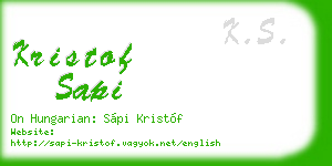 kristof sapi business card