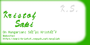 kristof sapi business card